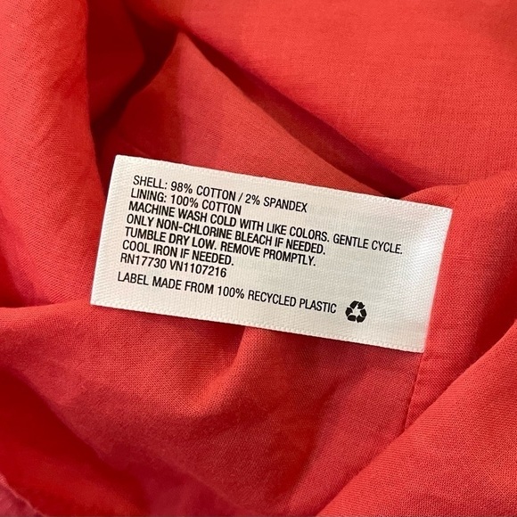 A New Day Faux Wrap Dress Sz Small Coral Ruffle Sleeve PINK Midi Textured Lined - Picture 12 of 12